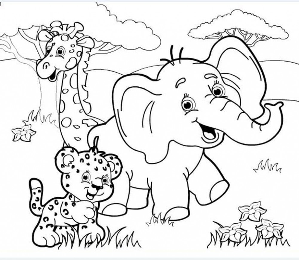Раскраска Слон (вычитание до 20)
