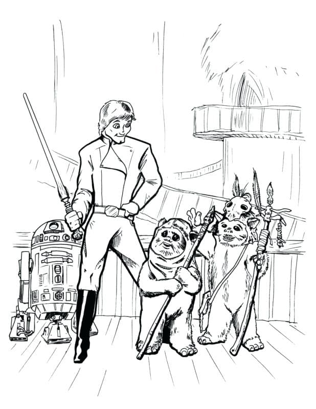 Раскраска Люк Скайуокер из «Звездных войн 1»