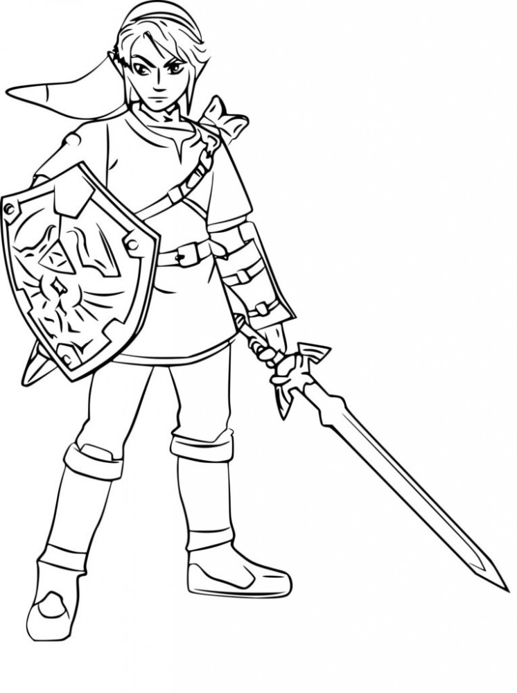 Линк с мечом и щитом