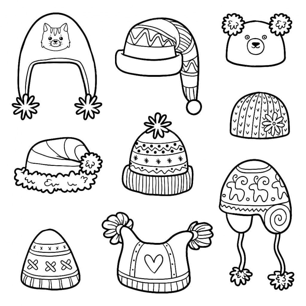 Зимние шапки с животными и геометрическими узорами