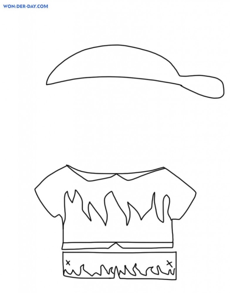 Одежда с рисунком огня для печати