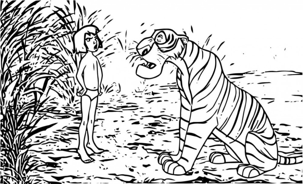 Маугли не боится тигра