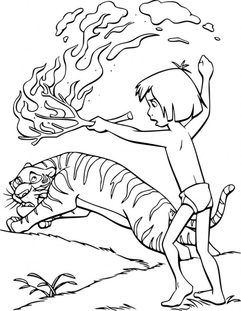 Маугли прогонят тигра