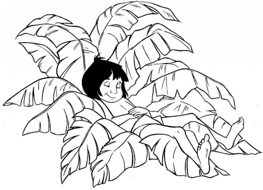 Маугли спит в кустах