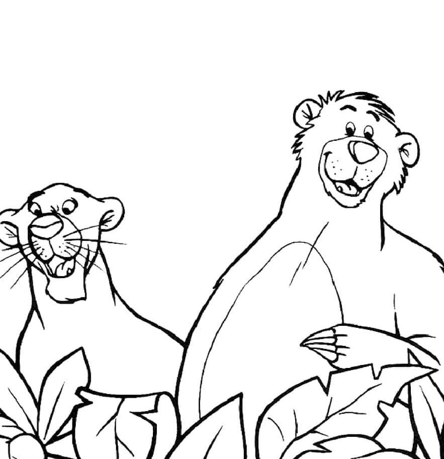 Раскраска Багира из книги джунглей