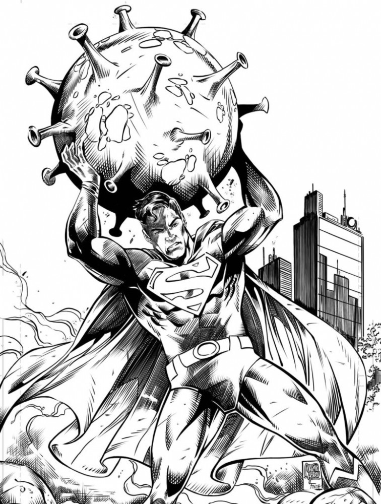 Супермен спасает планету от Коронавируса.
