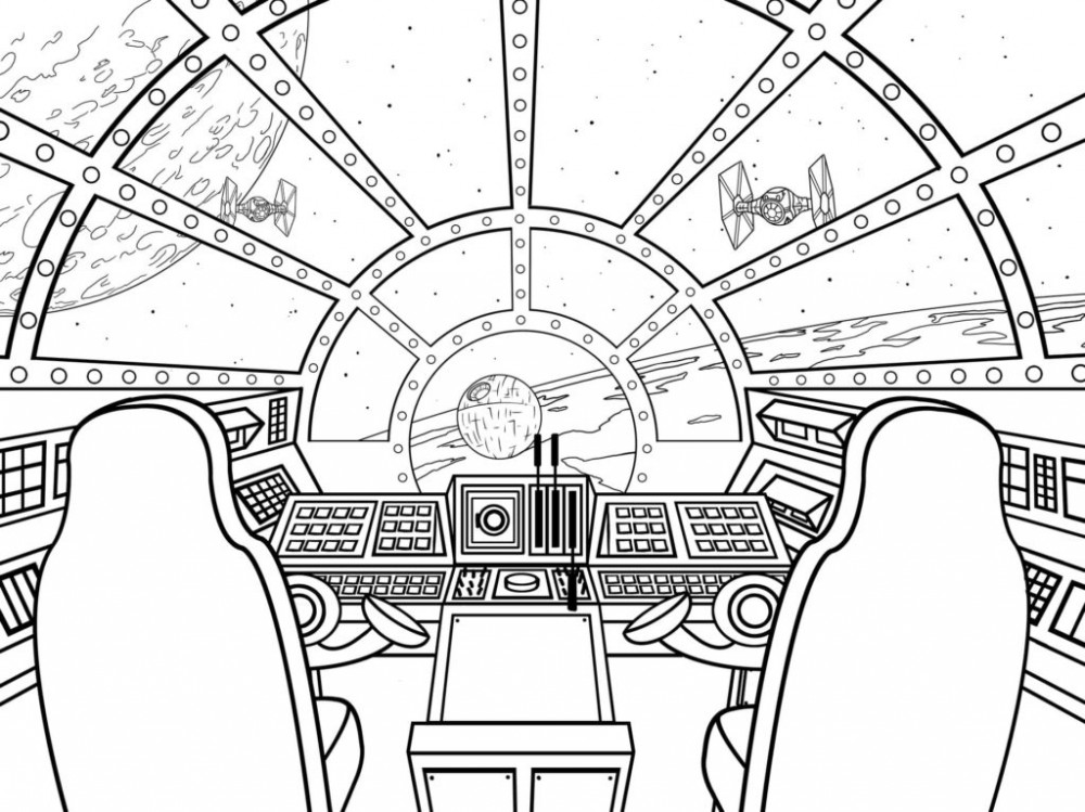 Космический корабль — раскраска для детей. Распечатать бесплатно.
