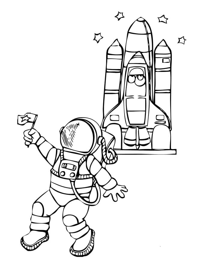 Космонавт и ракета