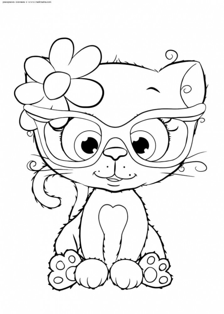 Милый котенок в очках