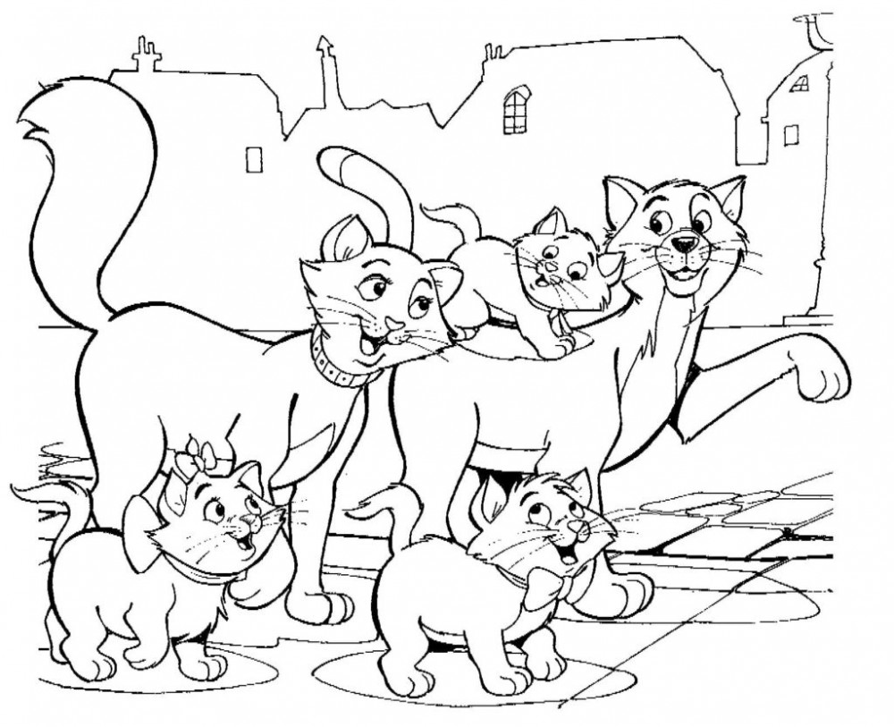Семейство кошачьих - Раскраски с животными
