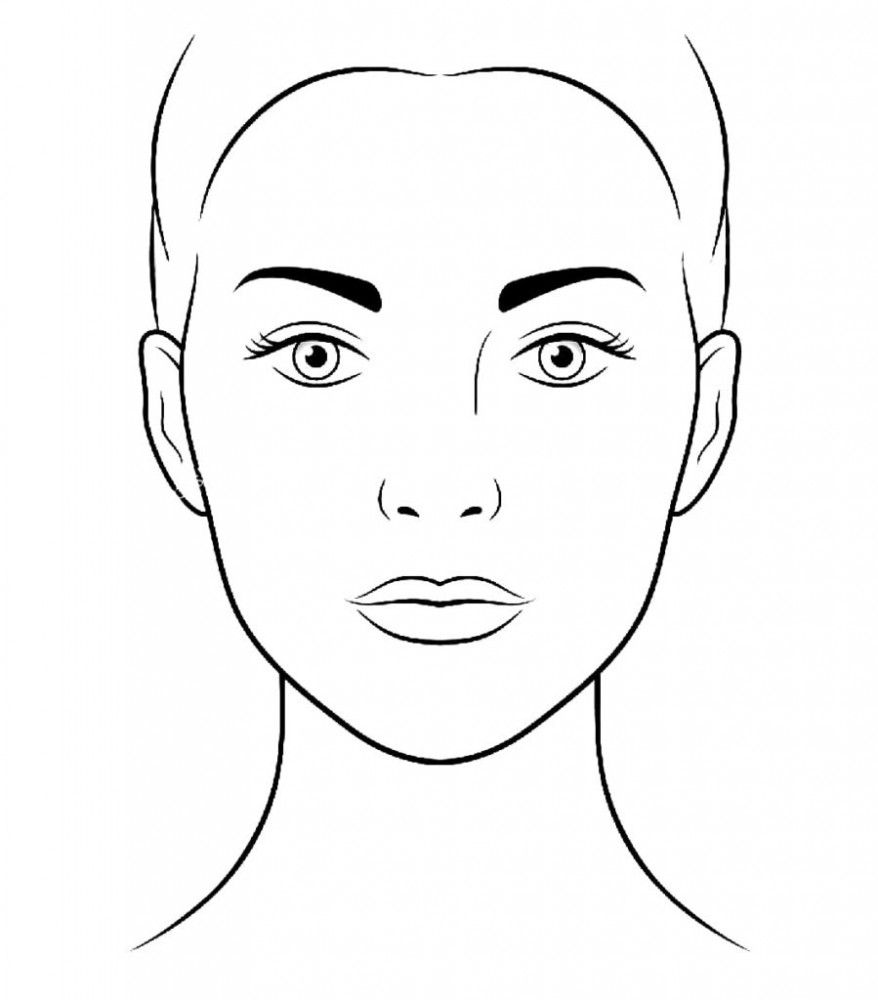 Раскраски: лицо для макияжа