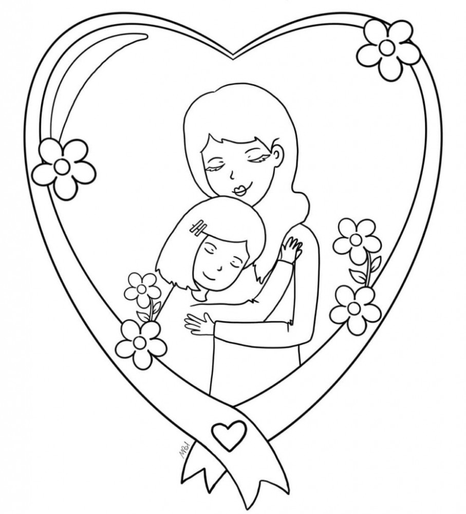Рисунки мамы и дочки для срисовки (100 фото)