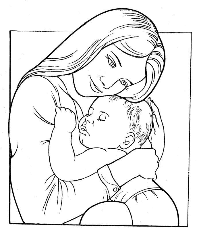 Раскраска для малышей Мамы и детки