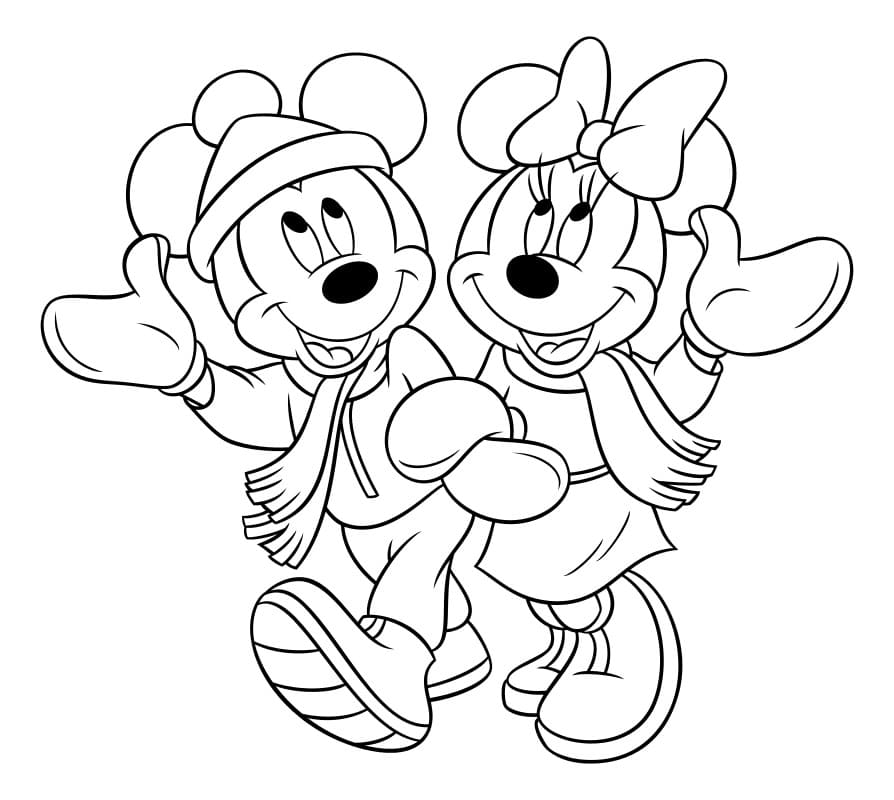 Микки Маус и Минни гуляют