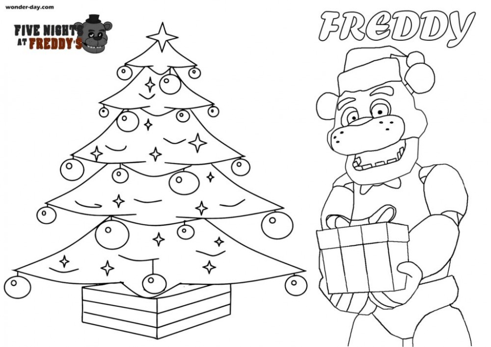 Фредди с подарком на Новый Год