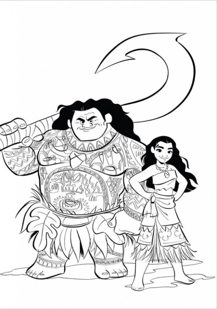 Гигантский силач Мауи и хрупкая, но отважная Моана.