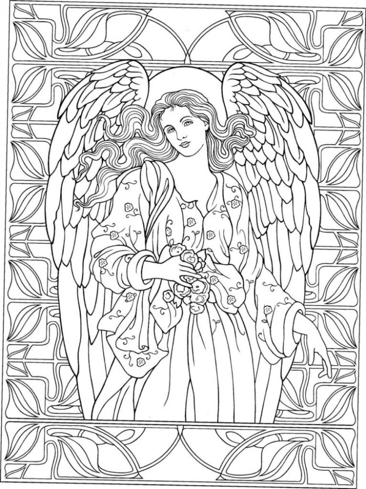 Антистресс раскраска Ангел-хранитель