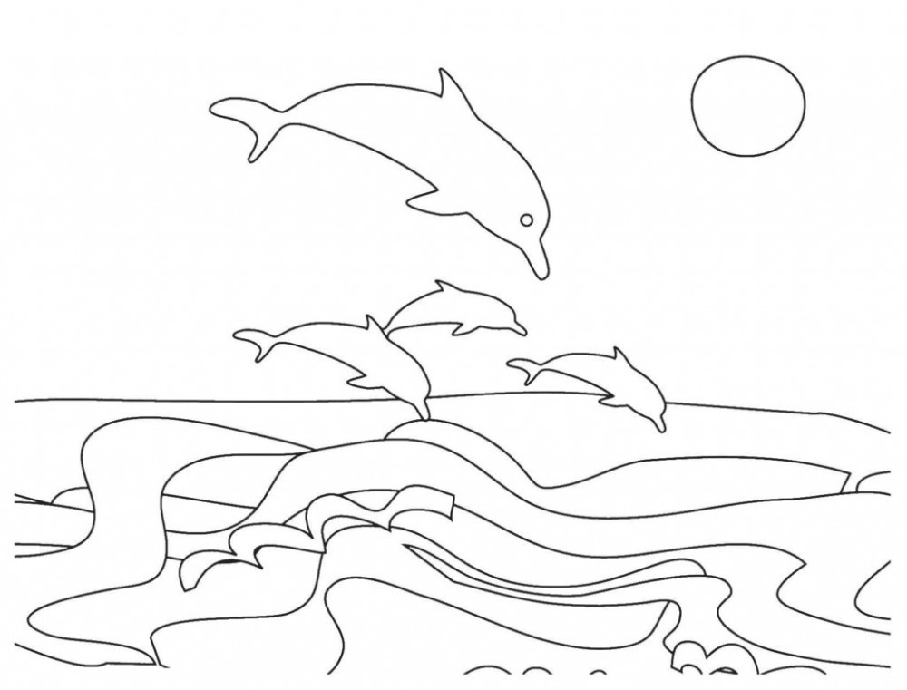 Раскраски Дельфин в море (39 шт.) - скачать или распечатать бесплатно #