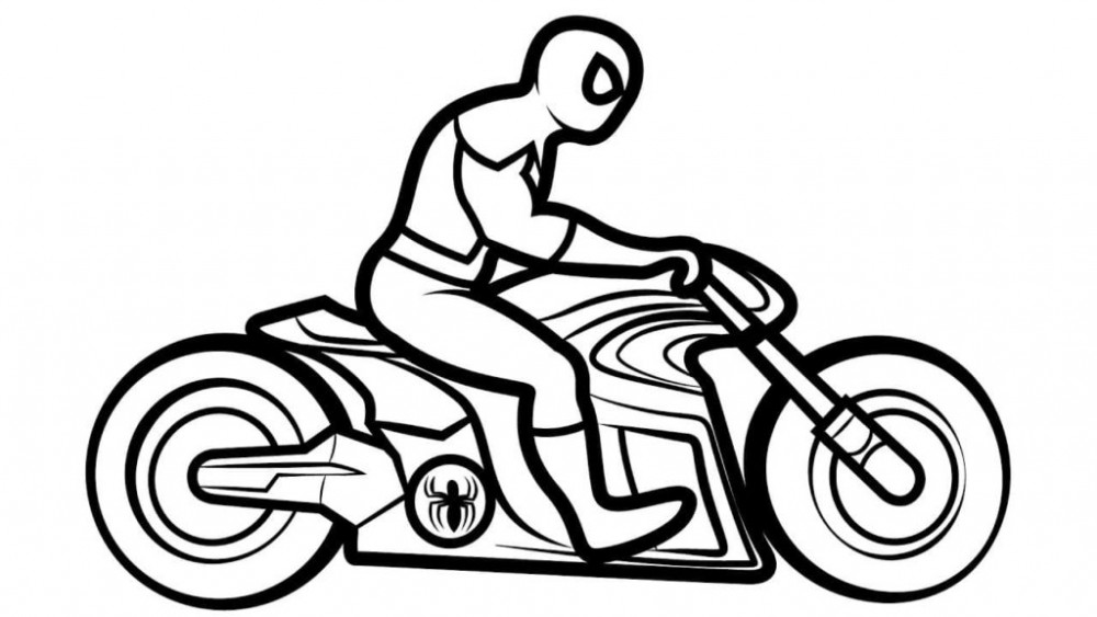 Человек Паук на своем скоростном мотоцикле догонит любого!