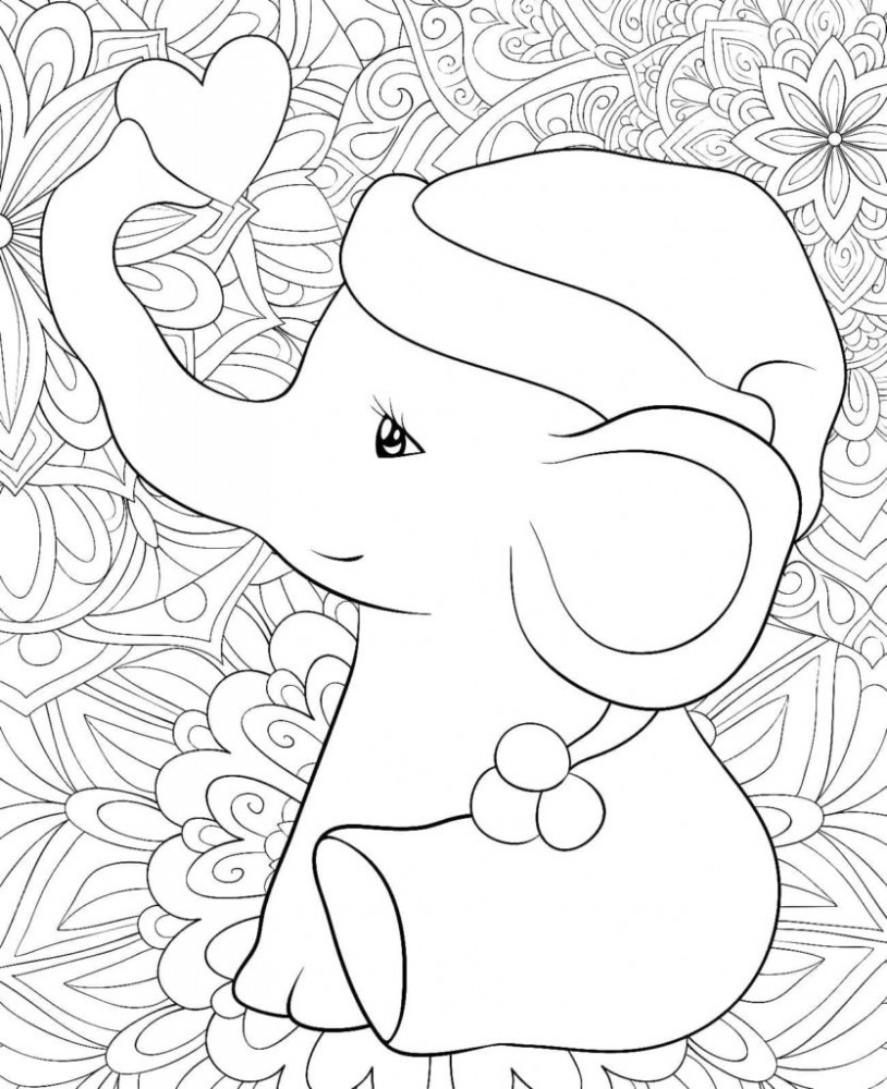 Слоненок держит сердечко