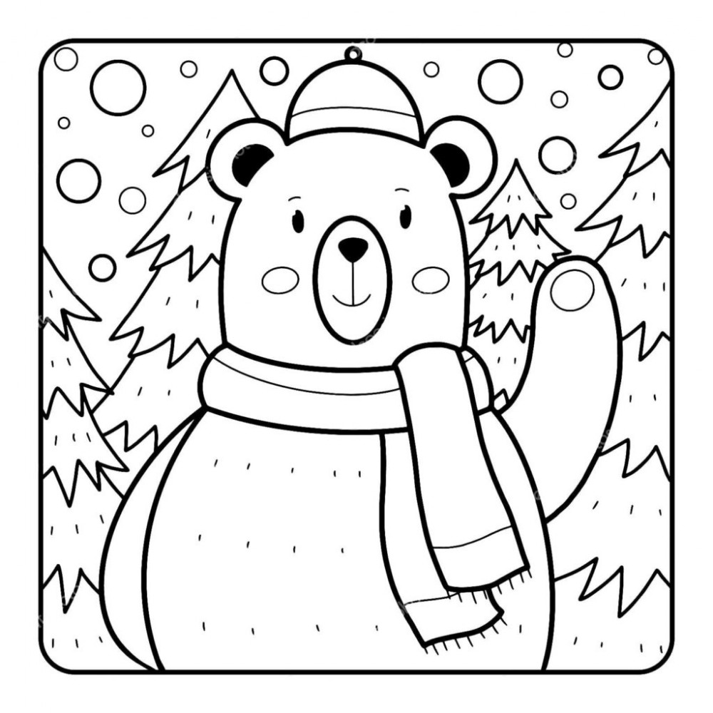 Бурый медведь - скачать и распечатать раскраску. медведь, антистресс