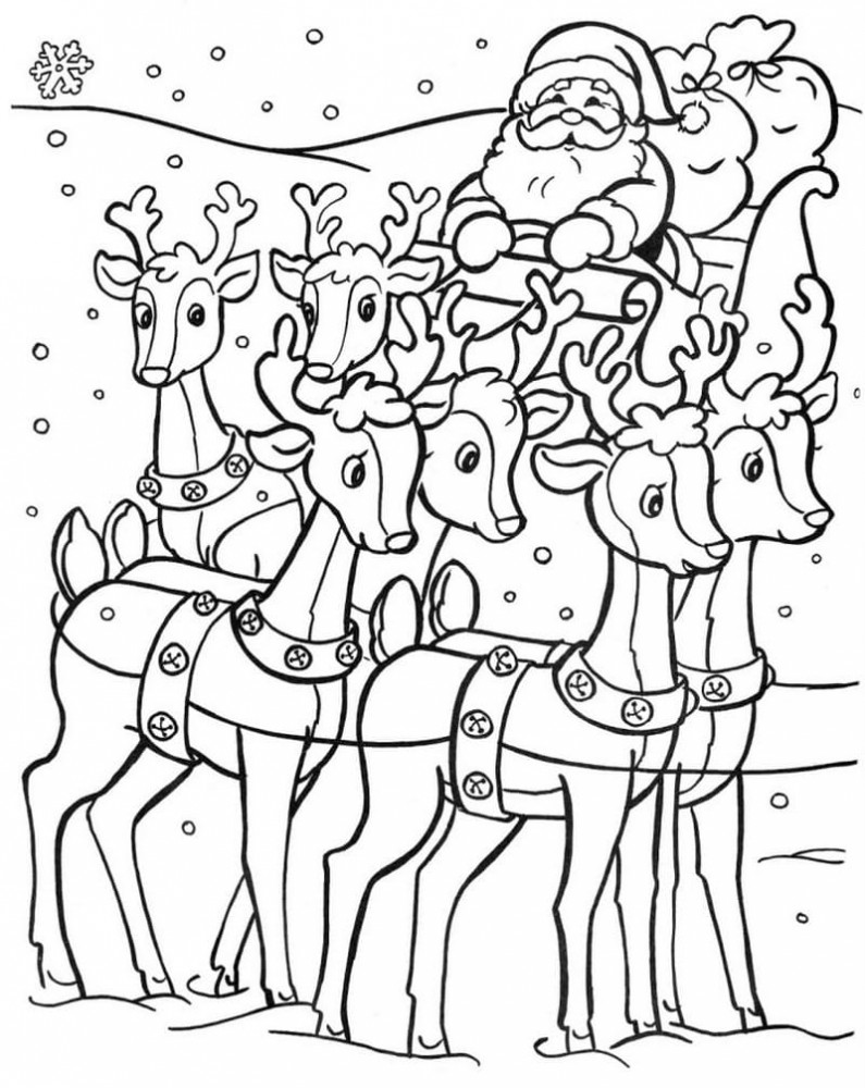 Дед Мороз и упряжка с оленями