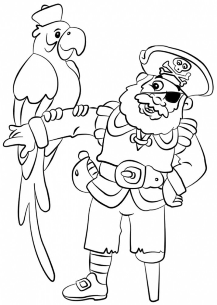 Пират с попугаем.