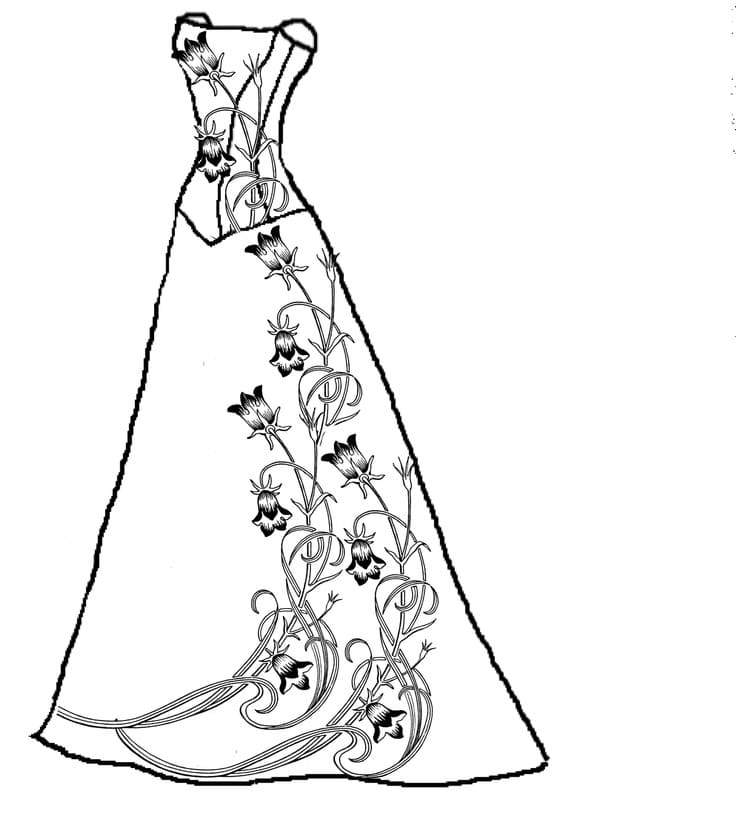 Нереальной красоты платье с цветочным узором.