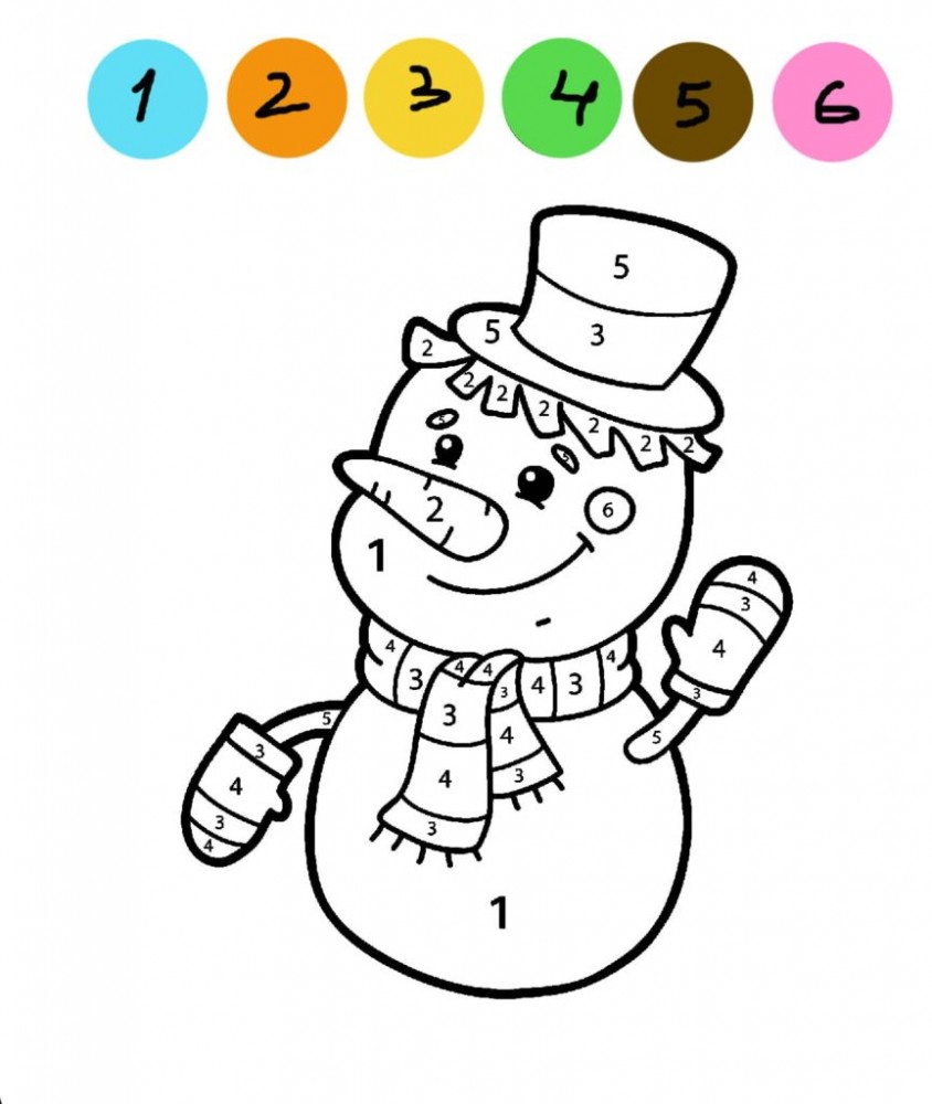 Снеговик — раскраска для детей. Распечатать бесплатно.