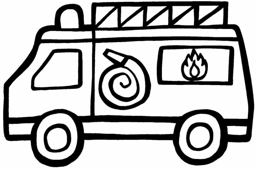 Раскраски онлайн скачать и распечатать в формате А4 Пожарная Машина