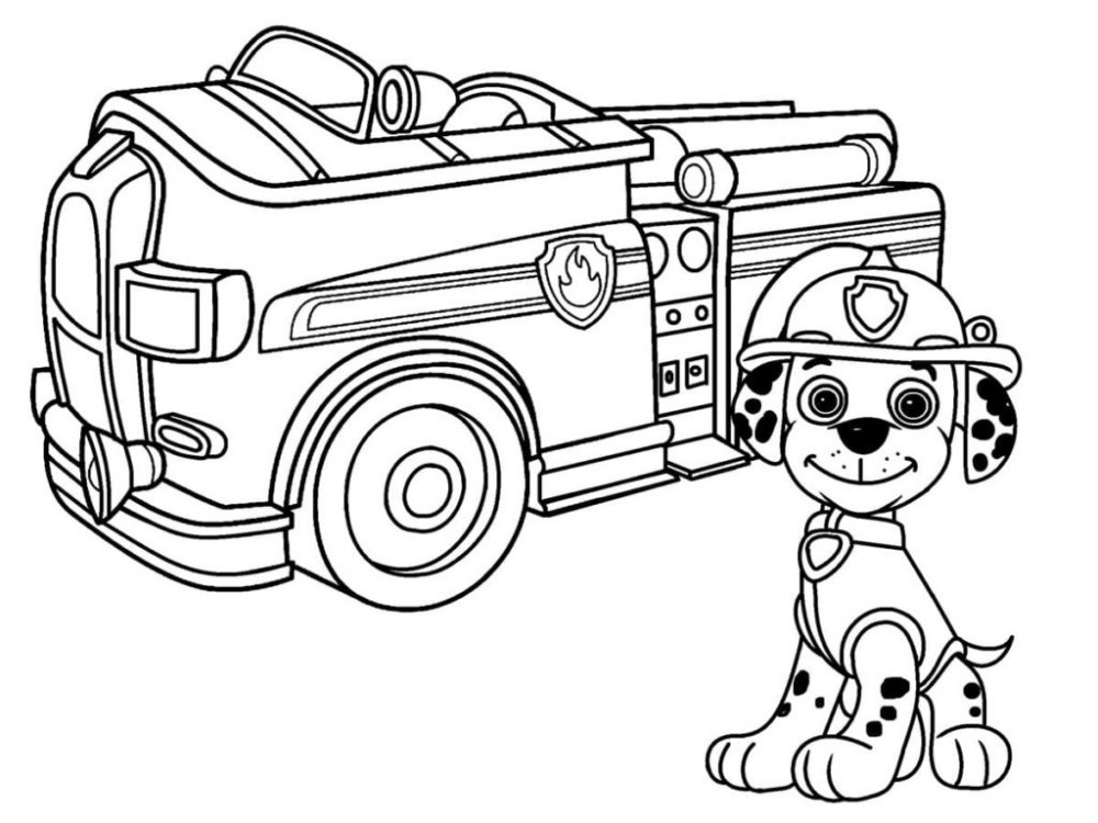 Раскраска Пожарная машина | Раскраски из мультфильма Малыш и Карлсон