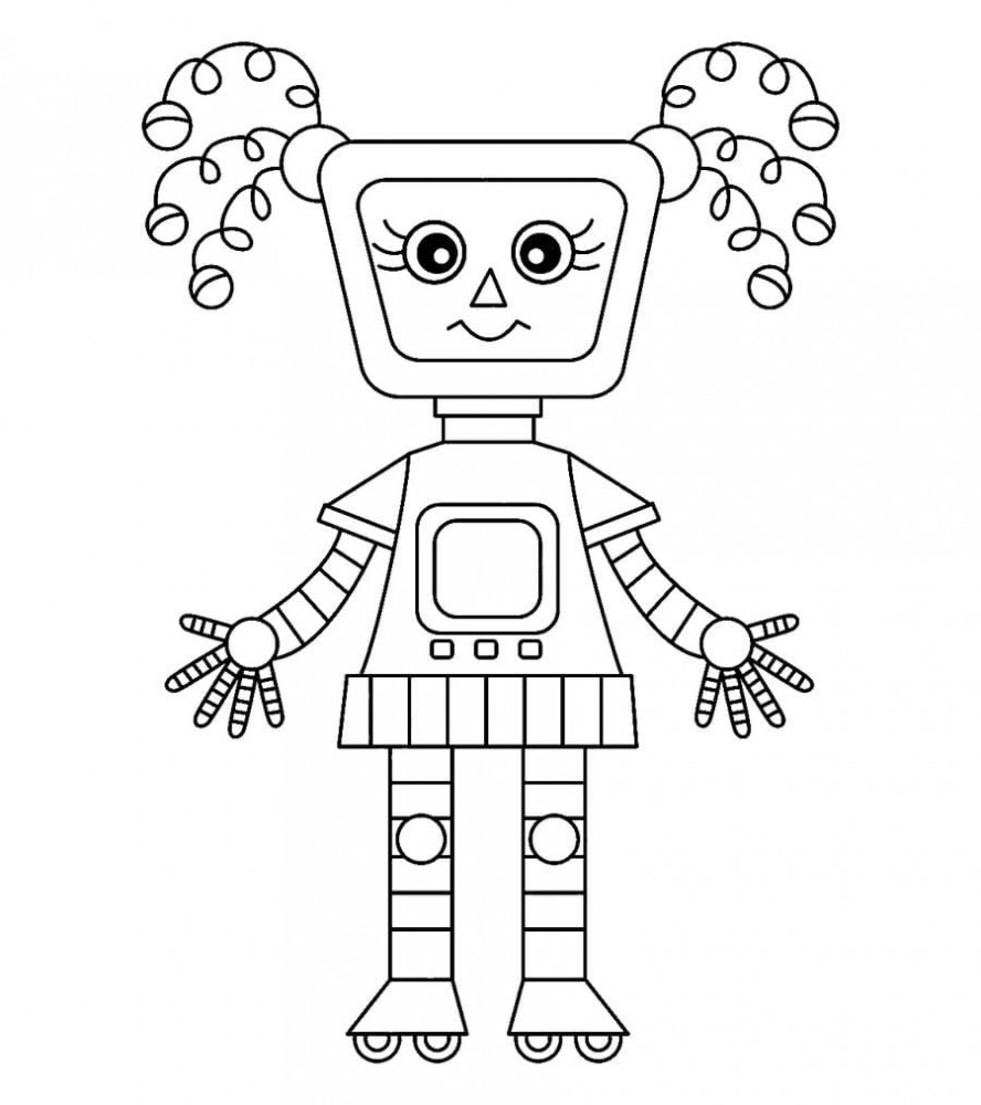 Раскраска Девочка-робот: распечатать бесплатно, скачать