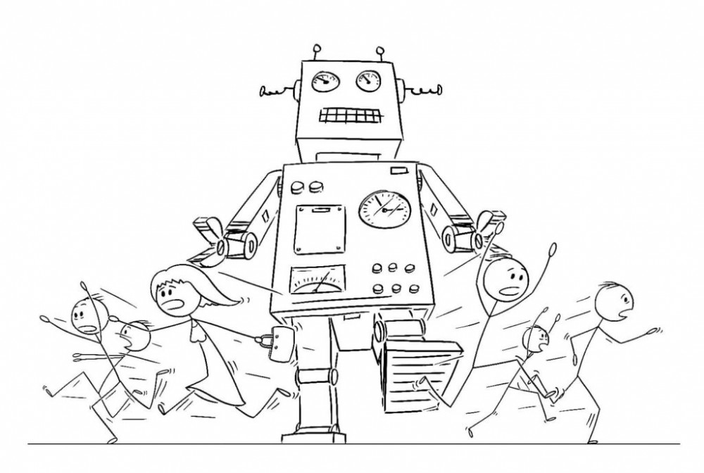 Робот-злодей, запрограммированный на уничтожение города.