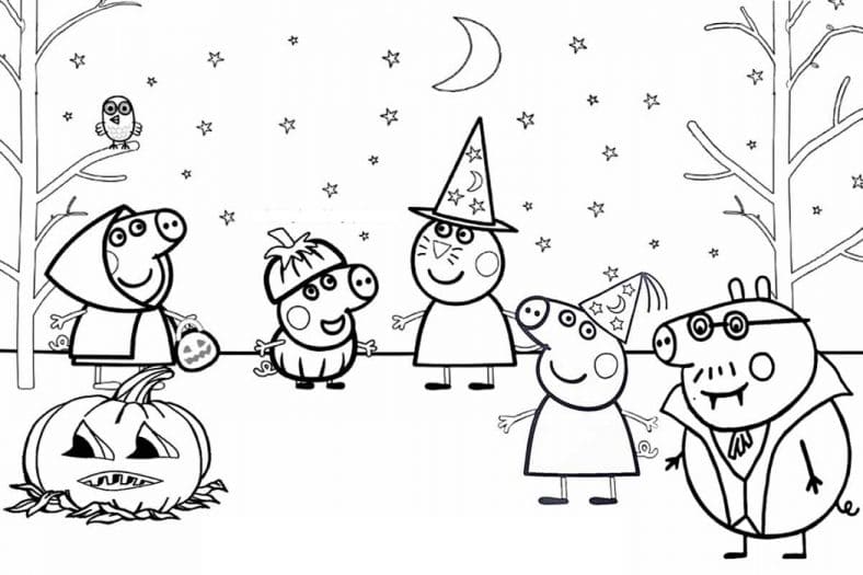 Свинка Пеппа с друзьями на Хэллоуин