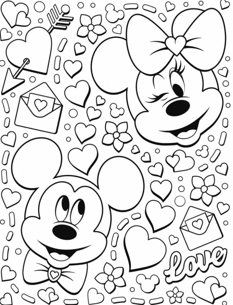 Микки Маус и Минни с сердцами