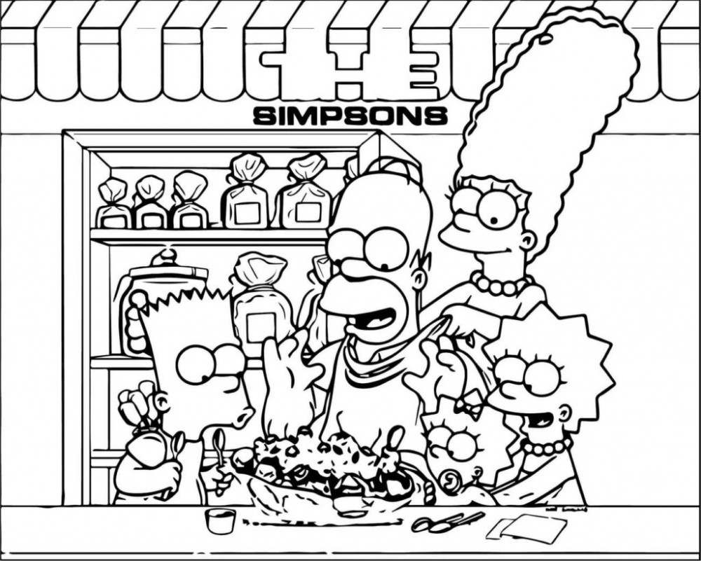 Раскраски Симпсоны распечатать