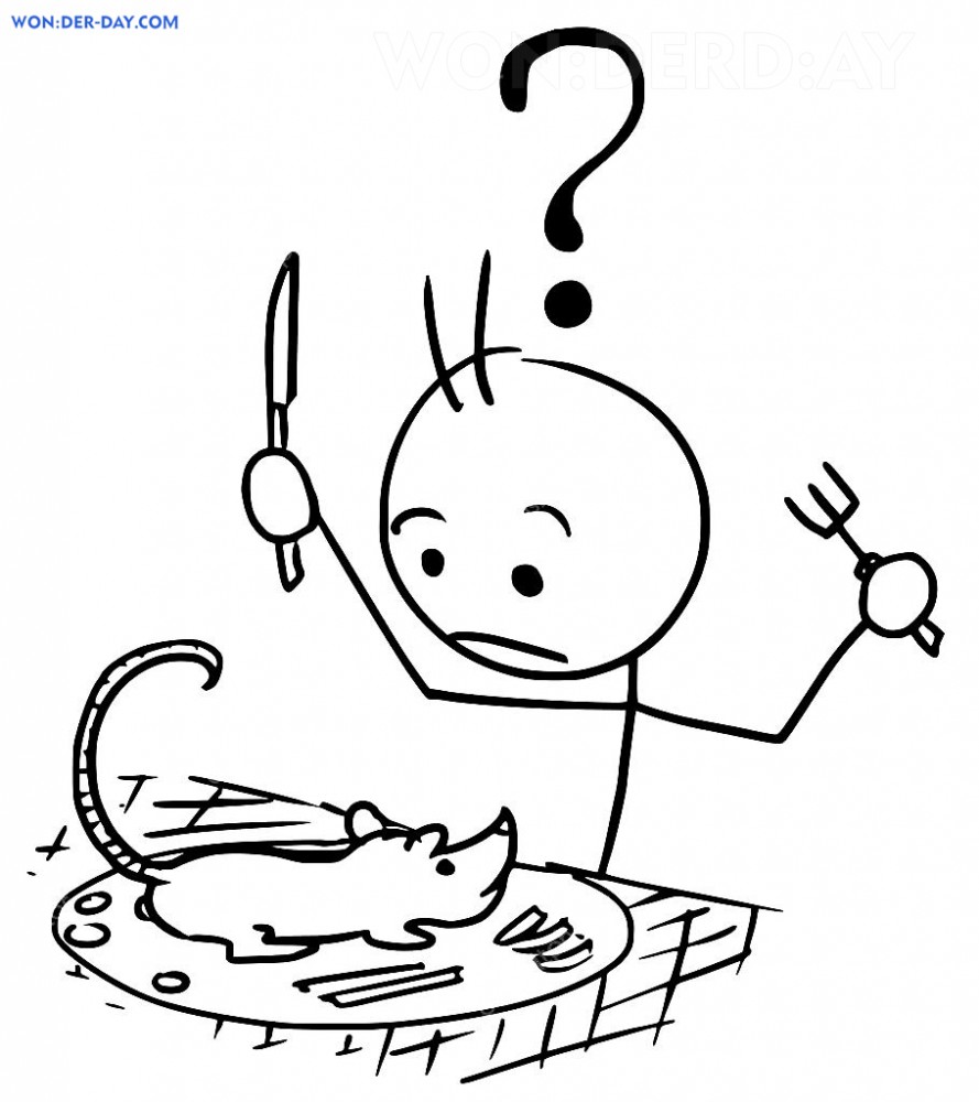 Стикмен нашел мышь в тарелке