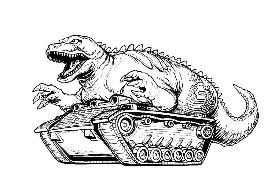 Динозавр и танк