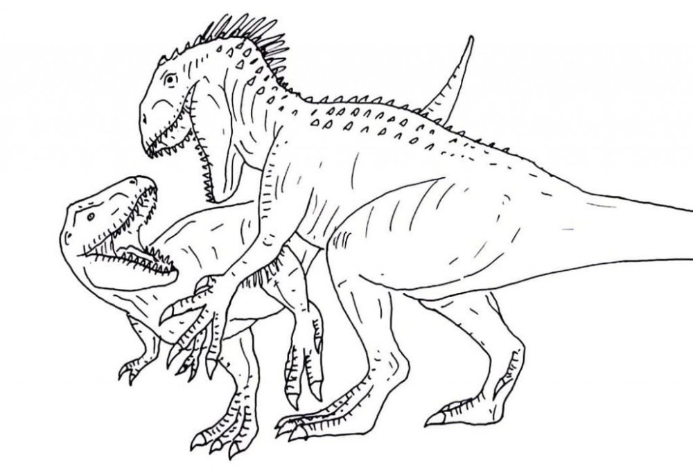 Тираннозавр сражается с другим динозавром