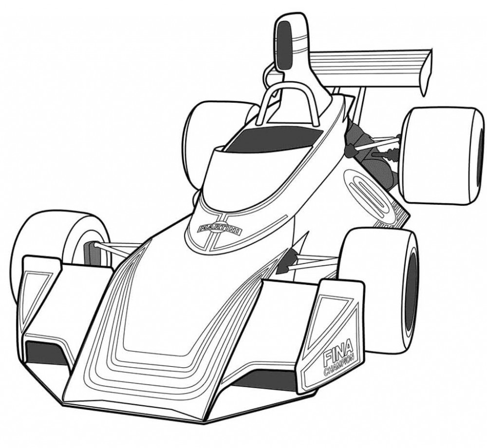 Раскраска Формула 1 бесплатно для печати