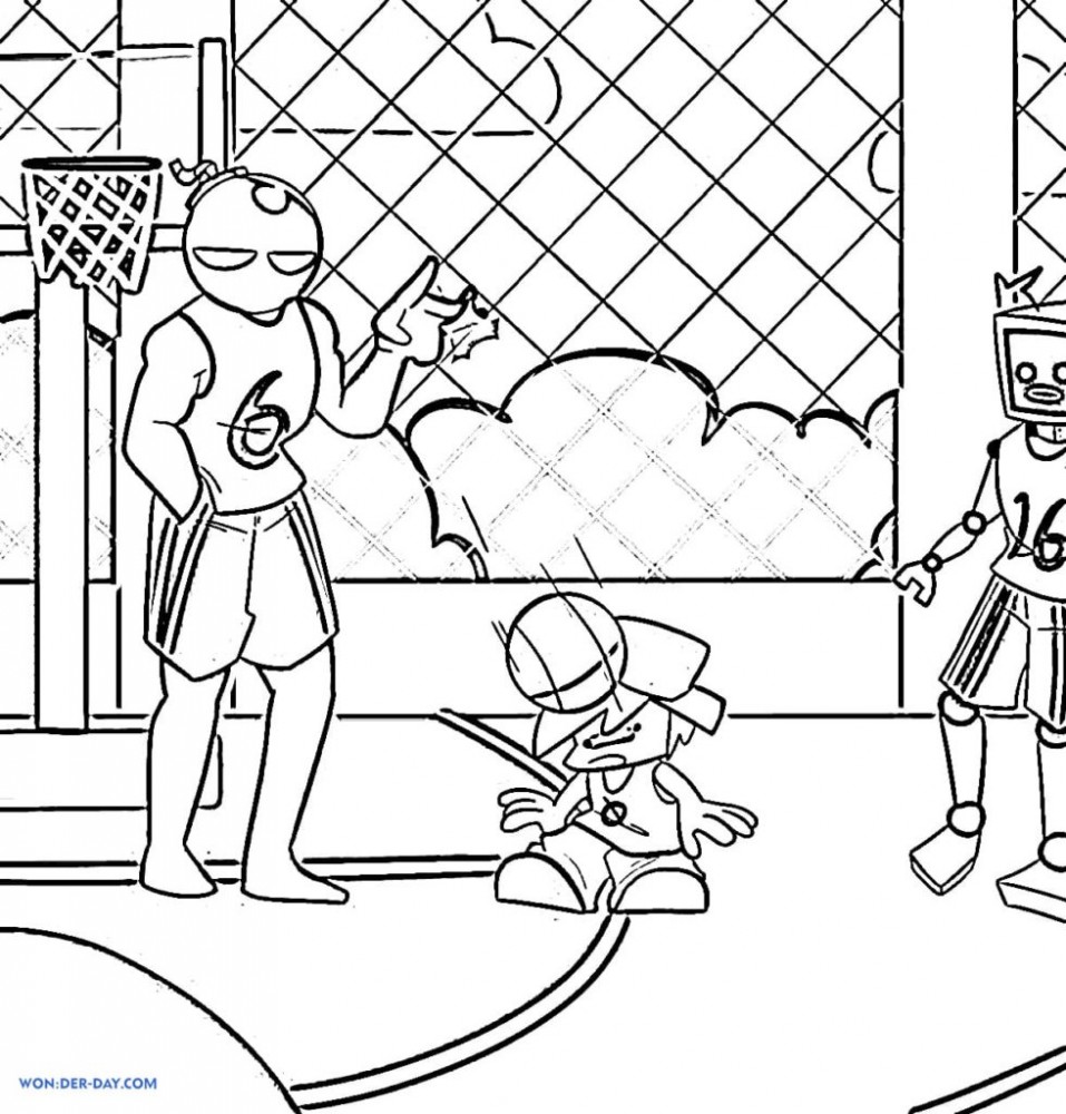 Уитти и Парень играют в баскетбол