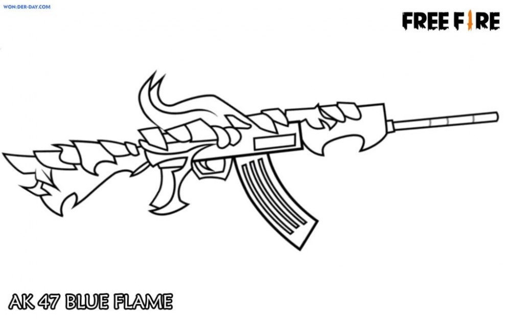 Раскраска Штурмовая винтовка AK 47