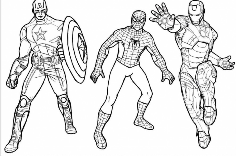 Капитан Америка, Человек-Паук и Железный Человек