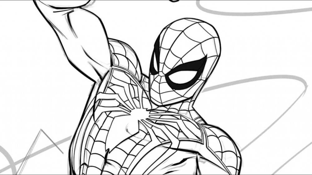 Супергерой с рисунком паука на костюме