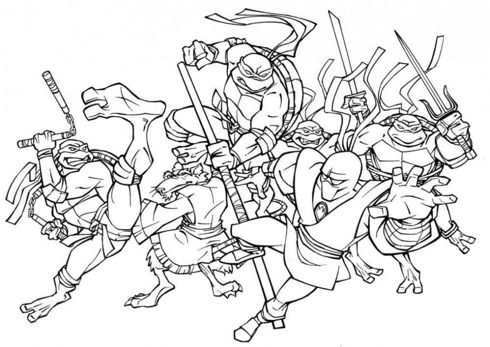 Раскраска «Воины-ниндзя. Черепашки-ниндзя», А4, 16 стр.