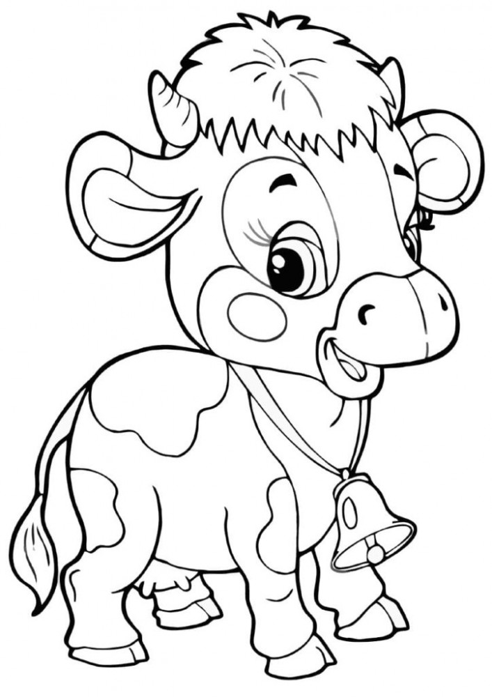 Корова и теленок рисунок