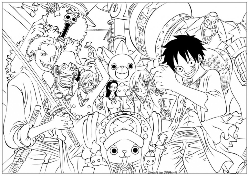 Луффи и другие персонажи из аниме One Piece
