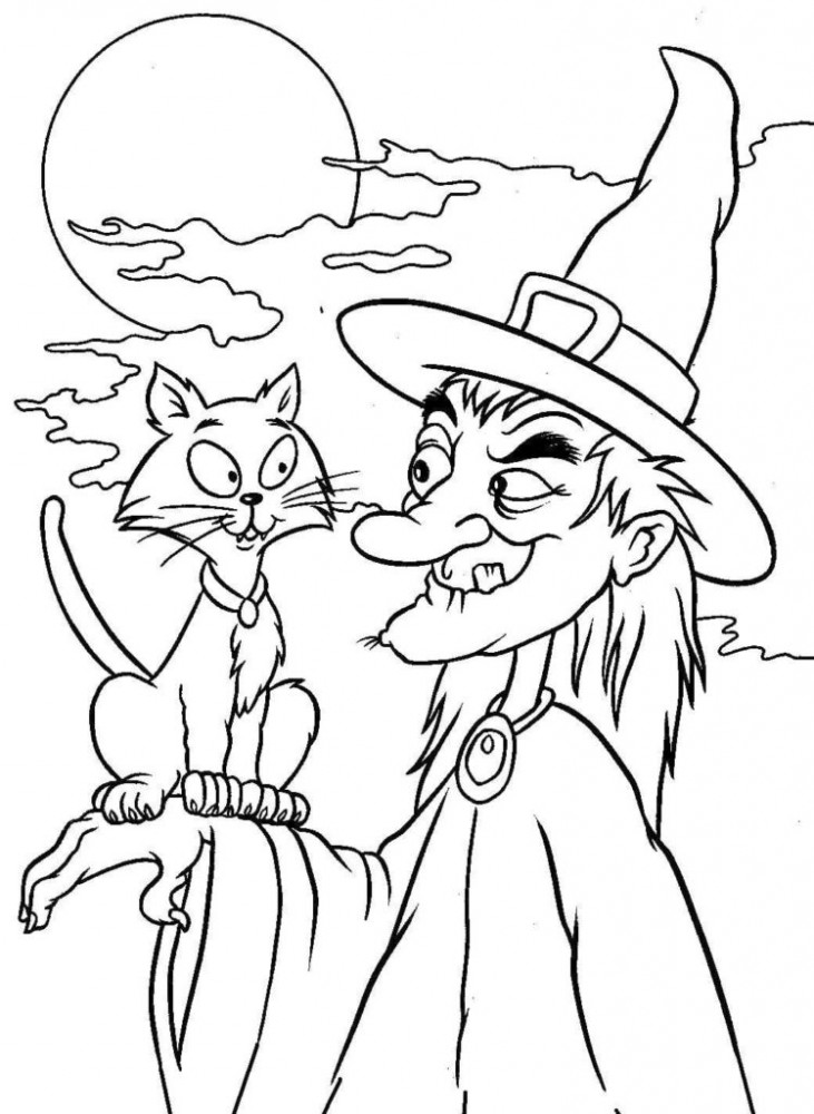 Страшная ведьма и кот