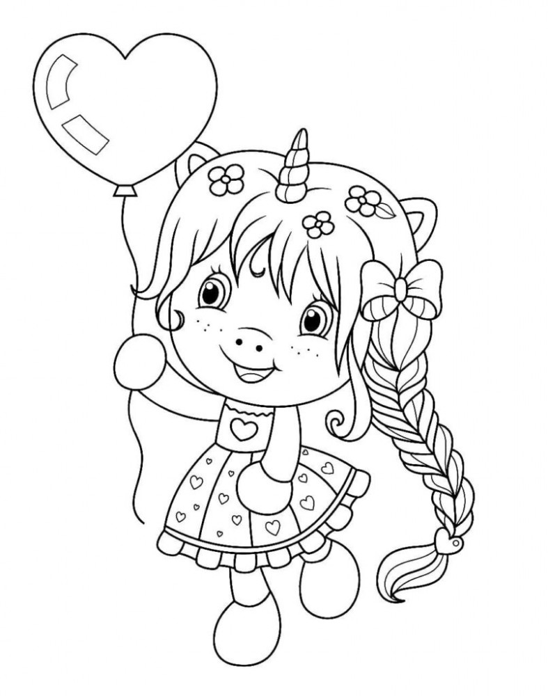 Девочка-единорог с воздушным шариком