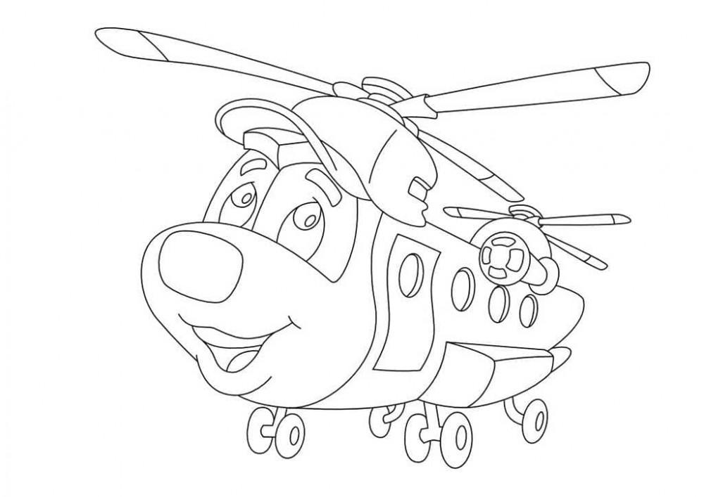 Раскраска вертолет для детей